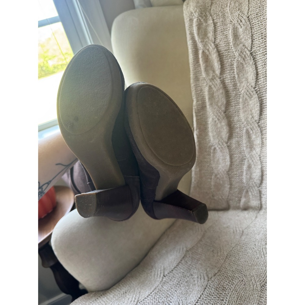 Brown Suede Tall Slouchy Block Heel Platform Boots Size 8.5 0377/864 - Picture 4 of 6